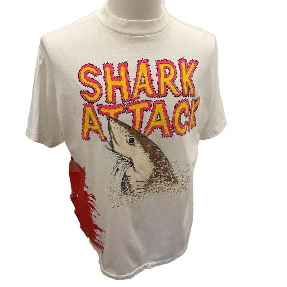 Vintage 1980’s Sunbelt Shark Attack Graphic Single Stitch T-Shirt
